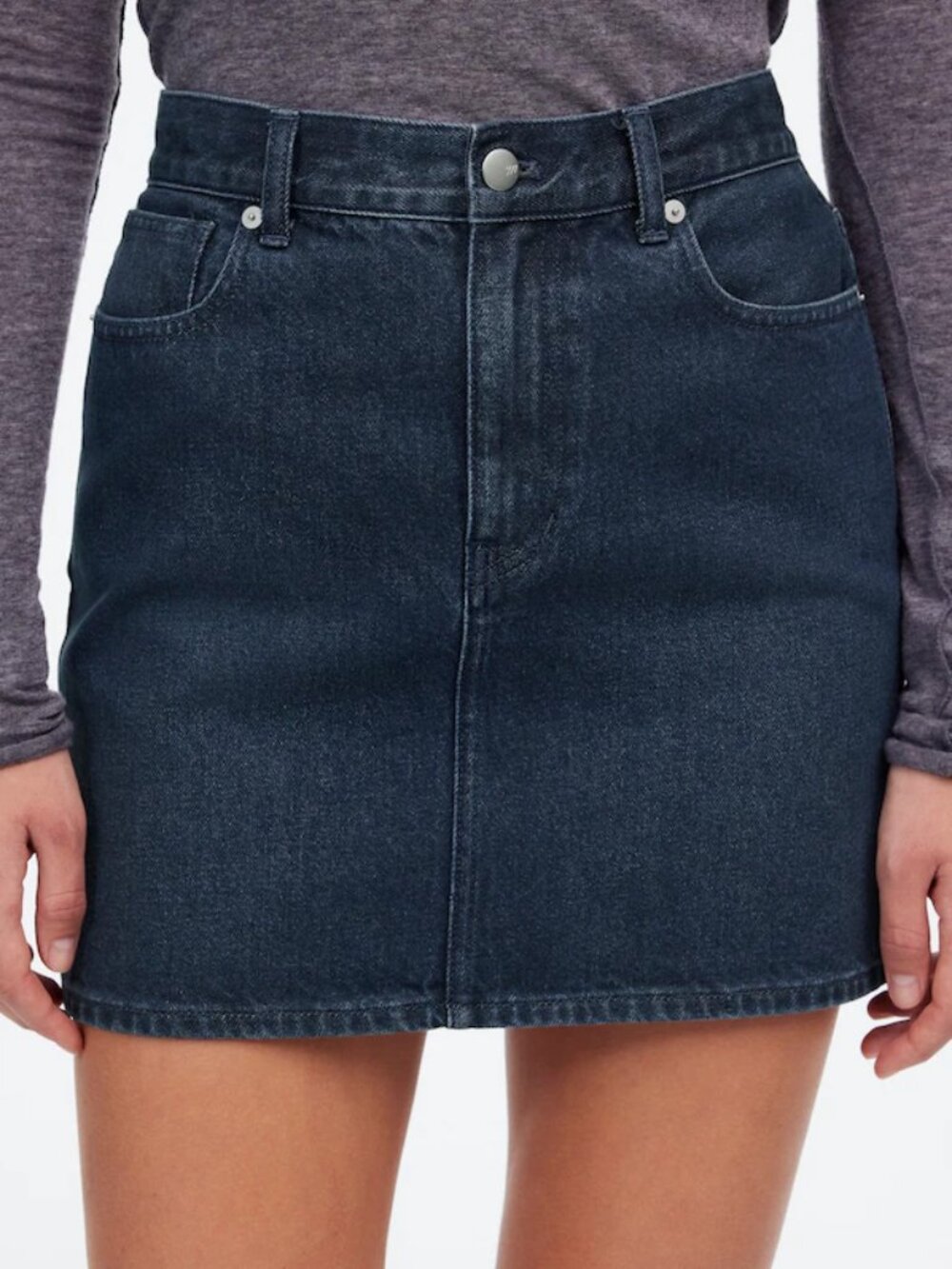 Madewell 100% Cotton Denim Hodgeman Wash Airy Blue Mini Skirt Size 29